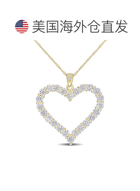 自营mimi & max2 2/5 CT DEW 创造莫桑石心形吊坠带链子镀黄色纯