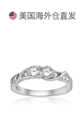 自营 pompeii35/8 克拉钻石两颗钻石 Forever Us 交叉订婚 10k 白