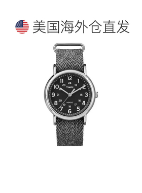 自营Timex Men's Weekender  Black Round 38mm - black 美国奥莱