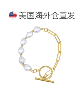 自营 Adornia 链扣珍珠手链 - 白色 美国奥莱直发金属简约