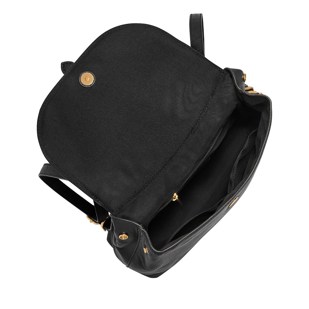 自营Fossil 女士 Emery 皮革背包 - 黑色 美国奥莱直发双肩包 - 图2