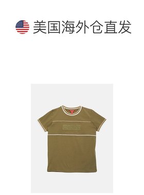 guessEco Joshua 刺绣徽标 T 恤 (7-16) - 橄榄浅绿色 【美国奥莱