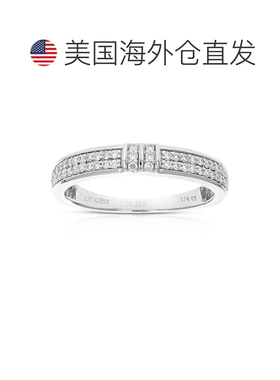 自营vir jewels1/5 克拉圆形切割实验室培育钻石女式婚戒 .925 纯