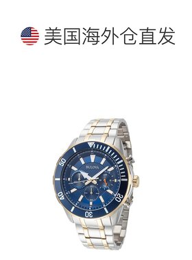 自营Bulova Men's Classic 42mm Two Tone Quartz Watch - silver