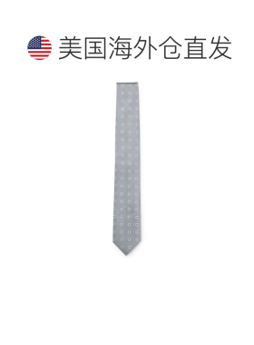 自营boss真丝深灰色提花图案领带 美国奥莱直发