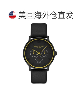 自营Kenneth Cole Men's 42mm Quartz Watch - black 美国奥莱直