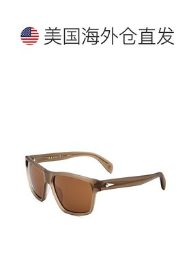 自营 rag & boneRag&Bone男式58毫米哑光灰色太阳镜-哑光灰色 美