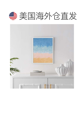 自营Safavieh 海岸线裱框墙艺术 - 浅蓝色/沙色 美国奥莱直发