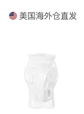 jonathan yOrla 18.5 英寸现代波西米亚大象陶瓷花园凳，白色 -