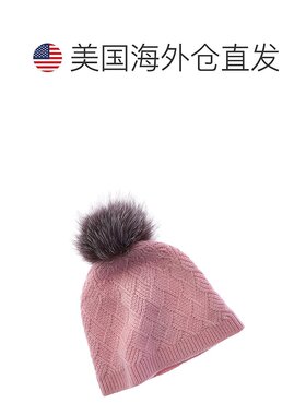 自营amicale cashmereAmicale羊绒篮编织羊绒帽-粉红色 美国奥莱