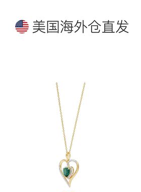 美国直邮Macy's 通用 项链珍珠纯银水晶淡水天然宝石钻石吊坠心形