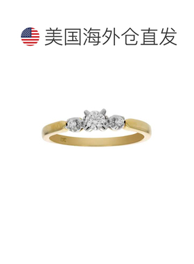 自营vir jewels0.25 克拉钻石 3 石戒指 18K 黄金 - 黄色 美国奥