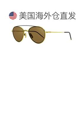 自营Thom Browne中性椭圆形太阳镜TB109 CTGLDNVY金色/黑色53mm