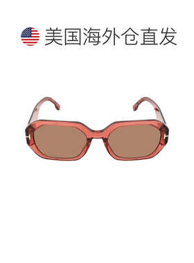 自营Tom Ford Veronique Brown Geometric Men's Sunglasses FT09