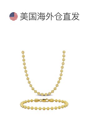 自营 Mimi & Max 4mm Ball Bead Necklace Anklet Set 14k Yellow