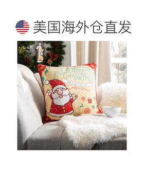 自营safaviehNeve 枕头 - 香槟色/红色 美国奥莱直发