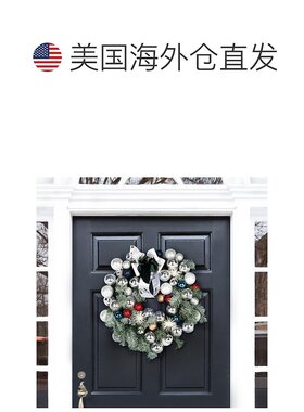 自营 safavieh人造 20 英寸松木 LED 花环带装饰品 - 多 美国奥莱