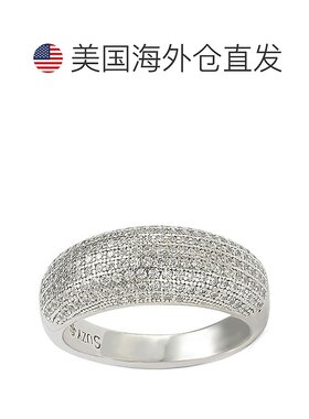 自营 Suzy Levian 纯银方晶锆石周年纪念戒指 - 白色 美国奥莱直