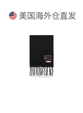 自营lanvin黑色精致流苏丝质尼龙围巾-黑色 美国奥莱直发配饰