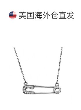 自营Adornia 安全别针项链 14k 黄金纯银水晶 美国奥莱直发
