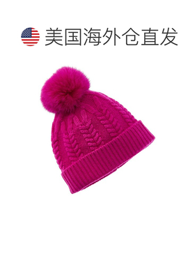 自营sofiacashmere电缆羊绒帽子-粉红色 配 美国奥莱直发
