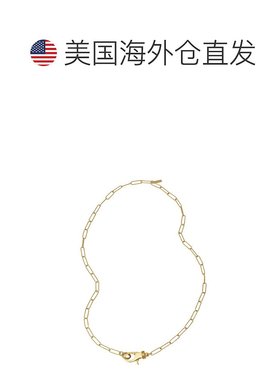 自营 Adornia 锁回形针链项链 14k 黄金镀金纯银 .925 纯银 - 黄