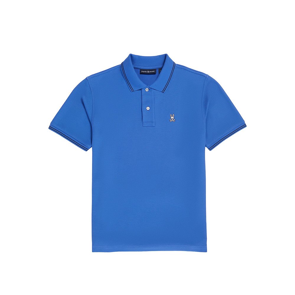 自营 Psycho Bunny Logan Polo 炫目蓝色男士衬衫 B6K136X1PC-DZB - 图2