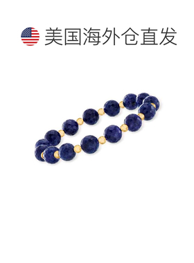 自营Ross-Simons 蓝宝石珠弹力手链配 14 克拉黄金 - 8 英寸 美国