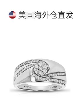 自营 vir jewels1/3 克拉圆形切割实验室培育钻石结婚戒指 53 颗