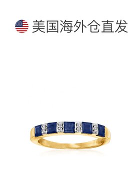 自营Ross-Simons Sapphire Ring With Diamond Accents in 18kt G