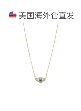 自营Adornia 邪恶之眼吊饰项链 银金 - 黄色 美国奥莱直发