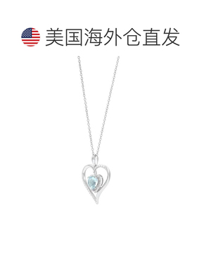 美国直邮Macy's 通用 项链珍珠纯银水晶淡水天然宝石钻石吊坠心形