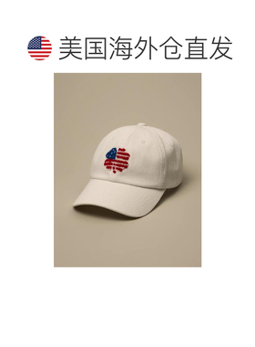 自营lucky brand幸运品牌幸运三叶草国旗帽子-白色 美国 美国奥