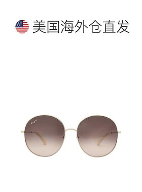自营Salvatore Ferragamo Brown Gradient Round Ladies Sunglass