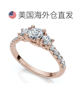 自营pompeii33/4ct Elira Three Stone Diamond Ring 10K Gold La
