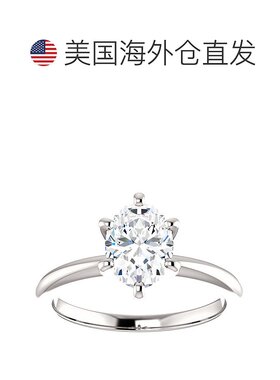 自营 pompeii3铂金 1 克拉椭圆形钻石单石订婚戒指 - 铂金 美国奥