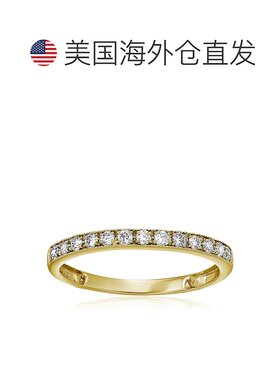 自营 vir jewels1/4 克拉钻石结婚戒指，带锯状滚边 14K 白金或黄