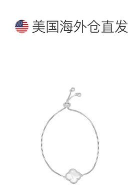 自营 Adornia Quatrefoil 白色珍珠母贝拉手链 白色镀铑黄铜 - 白