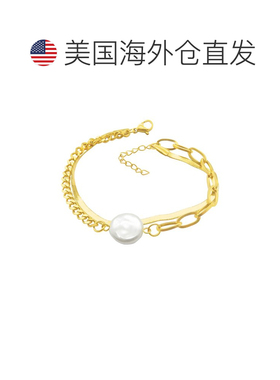 自营adornia混合链珍珠手链金 - 黄色 美国奥莱直发