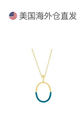 自营 simona纯银 Petrolio 珐琅椭圆形项链 - 镀金 - 绿色 美国奥