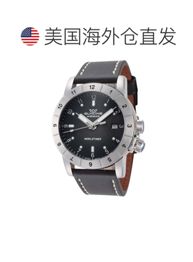 自营Glycine Men's Airman Worldtimer 42mm Quartz Watch - blac