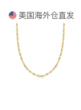 自营Ross-Simons 3mm 18kt Gold Over Sterling Box-Link Necklac