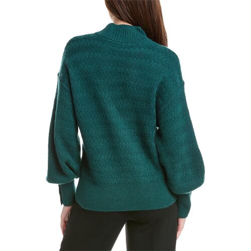 自营Elie Tahari Balloon Sleeve Turtleneck Cashmere Sweater - - 图2