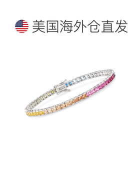 自营Ross-Simons Princess-Cut Rainbow Simulated Sapphire Tenn