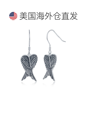 自营simona925 纯银氧化天使之翼耳环一对 - 银白色 美国奥莱直发