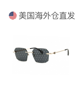 自营Palm Angels Sunglasses Geometric Rimless, Gold Frame And
