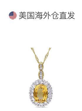 自营 mimi & max1 4/5 CT TGW 椭圆形黄水晶、白色托帕石和钻石口