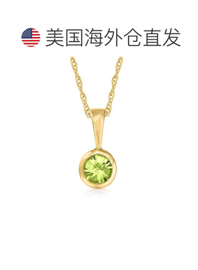 自营Ross-Simons 橄榄石吊坠项链 14 克拉黄金。 16 英寸 - 20 英