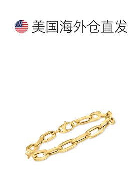 自营 Ross-Simons 意大利 14 克拉黄金椭圆形回形针链式手链 - 7