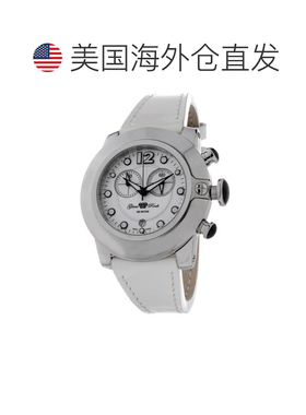 自营GLAM ROCK Leather Dress Women's Watch - white 美国奥莱直